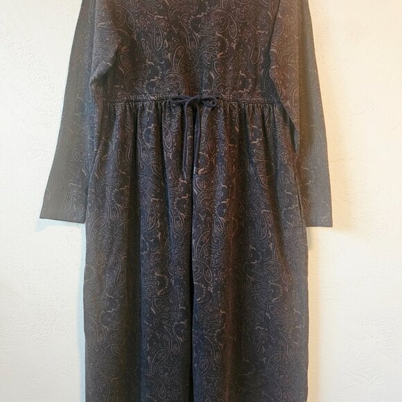 Jones Wear Sport Vintage Cotton Dress  Paisley Pattern Drawstring Waist Size M - Picture 3 of 8